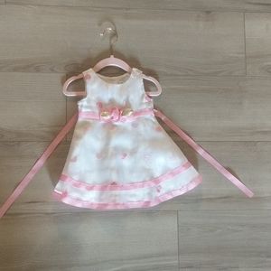 12 months girls white and pink heart tulle dress